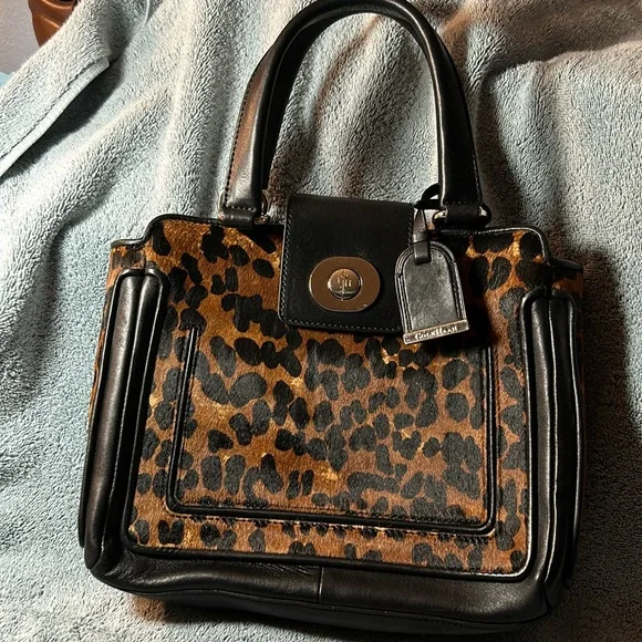 Cole Haan Bags Cole Haan Leopard Print Leather Hand Bag With